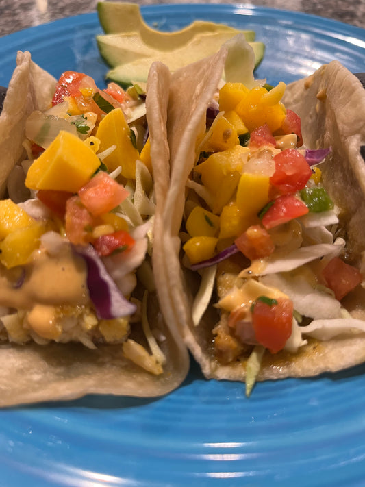 Fish Tacos w/Mango Salsa